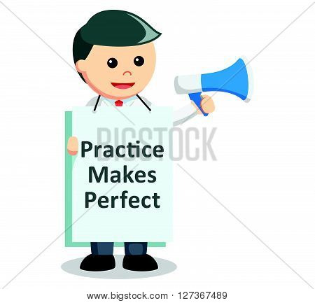 Business man motivated poster  .eps 10 vector illustration flat design