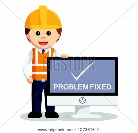 Enginer under construction  .eps 10 vector illustration flat design
