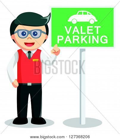 Valet parking illustration  .eps 10 vector illustration flat design