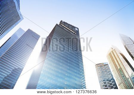 Contemporary Architecture Office Building Cityscape Personal Perspective Concept