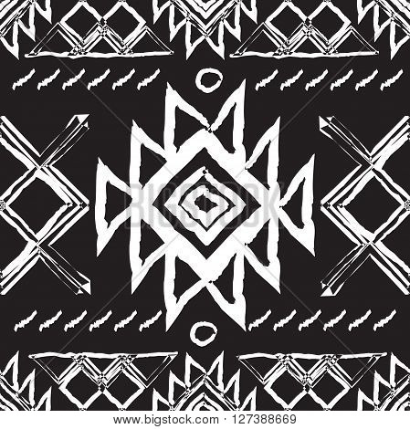 Tribal ethnic seamless pattern.national vector ornament of the peoples of the North. Tribal seamless pattern for fabric, paper or the web. Tibal pattern with triangles - stock vector