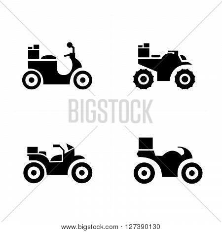 motorcycle and Transport Icons support vector design eps 10.