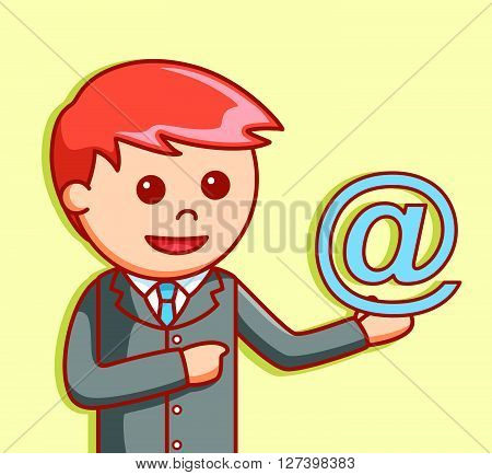Business man arrobase .EPS10 editable vector illustration design