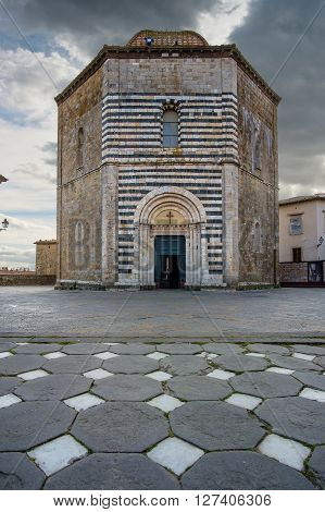 Italy, Tuscany, Volterra, Baptistery Of San Giovanni Battista