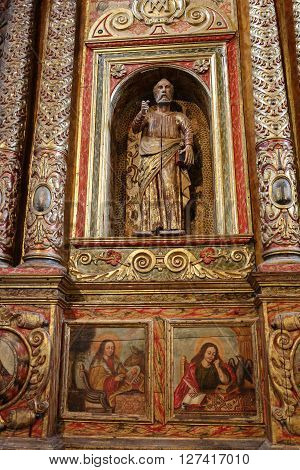 Betancuria, Fuerteventura, Spain - September 16, 2015: Main Nave And Altar In Cathedral Church Of Sa