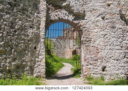 Gate of the old ruined medieval fortress Samobor, Croatia