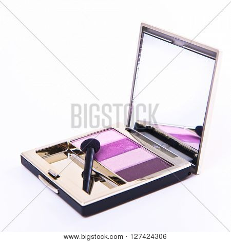 eyeshadows set with brush on white background