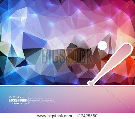 Creative vector baseball. Art illustration template background. For presentation, layout, brochure, logo, page, print, banner, poster, cover, booklet, business infographic, wallpaper, sign, flyer.