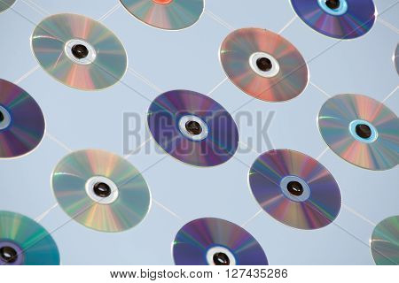 Net of old CDs and DVDs. Technology background