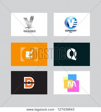 Vector company logo icon element template alphabet letter set