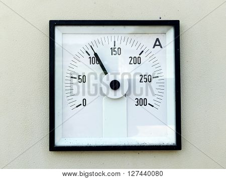 amp meter in factory in Thailand. analog