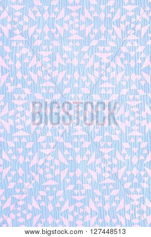 Close Up Of Blue Tradtional Design Printed On Textured Cotton - Abstract Fashion Background