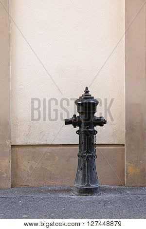 Black Fire Hydrant at Street in Vienna Austria