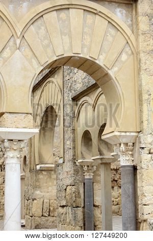 Upper basilica building in the archaeological site of Madinat Al-Zahra in Cordoba - Spain