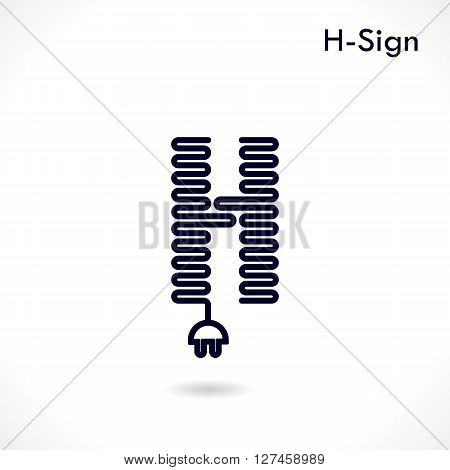 Creative H- letter icon abstract logo design vector template.Creative H- alphabet vector design.Business and education creative logotype symbol.Vector illustration