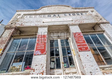 Eureka,Nevada, USA 11th May 2015, General store of Eureka a town on US Route 50 in Nevada, known as The Loneliest Road. The store is now closed