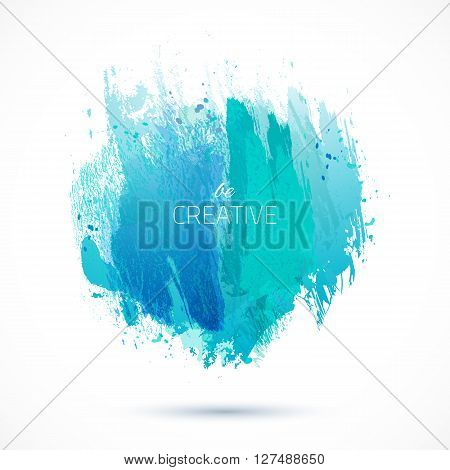 Vector watercolor background. Colorful abstract texture. Vector design elements. Grunge blue background. Vector watercolor splash.