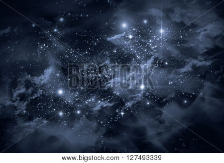 Giant universe starscape backdrop with colorful space clouds