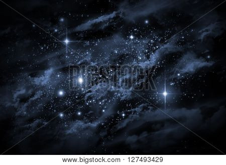 Giant universe starscape backdrop with colorful space clouds