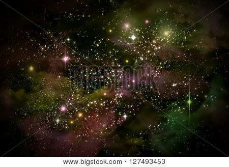 Giant universe starscape backdrop with colorful space clouds