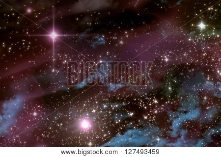 Giant universe starscape backdrop with colorful space clouds