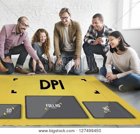 Dots Per Inch Resolution Pixel Monitor Digital Art Concept
