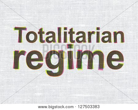 Politics concept: CMYK Totalitarian Regime on linen fabric texture background