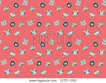 patternt animals cartoon illustration vector 2