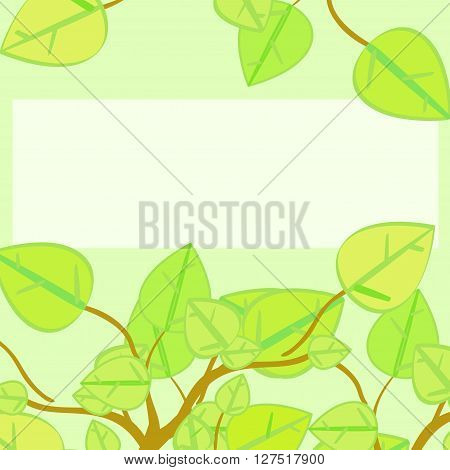 Background tree branches with leaves. Vector eps 10