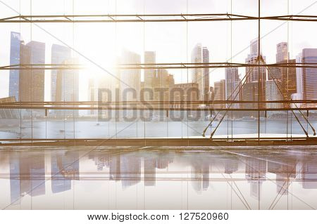 City Lights Urban Scenic View Buildings Concept