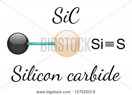 SiC silicon carbide 3d molecule isolated on white