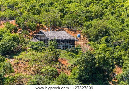 A lonely house in the Lokobe Strict Reserve in Nosy Be island Madagascar