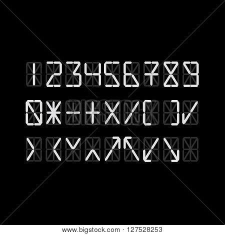 Digital font - numeric Alphabet. Vector set of numbers. lettering collection. Technical type.