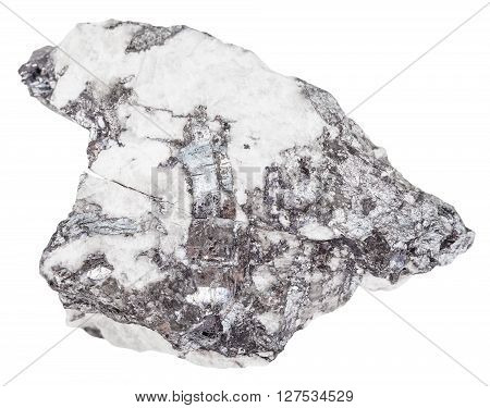 Steel Gray Bismuthinite Crystals In Quartz Rock