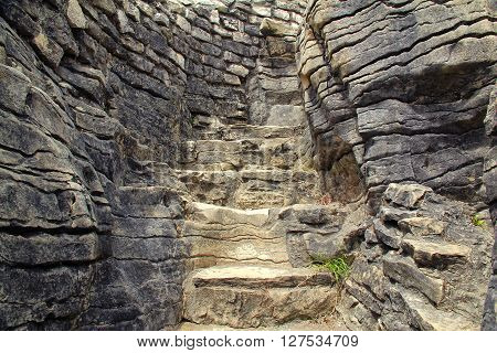 View of Pancake rocks in Greymouth,  New Zealand
