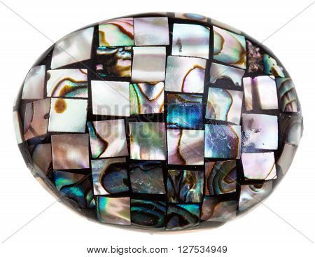 Mosaic On Stone From Pieces Of Natural Nacre