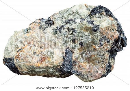 Piece Of Nepheline Rock With Black Ilmenite