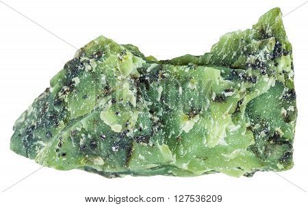 Piece Of Lizardite (serpentine) Gemstone Isolated