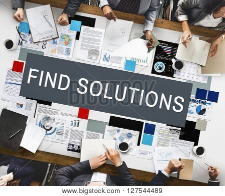 Find Solution Problem Solving Progress Result Concept