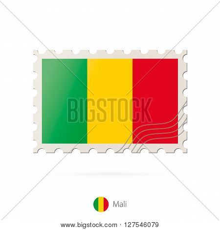 Postage Stamp With The Image Of Mali Flag.