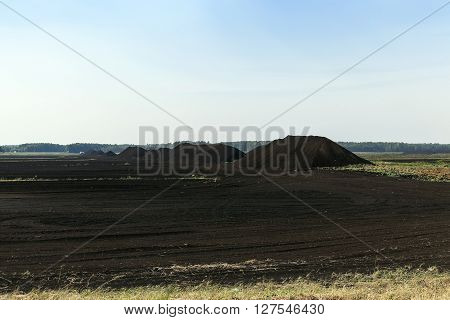 A Field In Which Is Carried Out Peat Extraction,