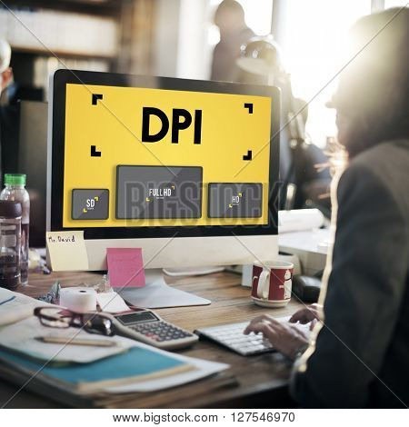 Dots Per Inch Resolution Pixel Monitor Digital Art Concept