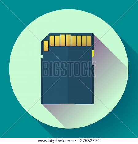 SDHC digital Memory card vector icon. Flat design style.