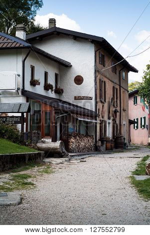 Piani d'Erna Italy - September 7th 2015: photo of a countryside hotel in Piani d'Erna (part of the Alps) near Lake Como in Italy