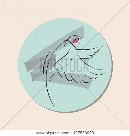 vector illustration. hand drawn flying bird background