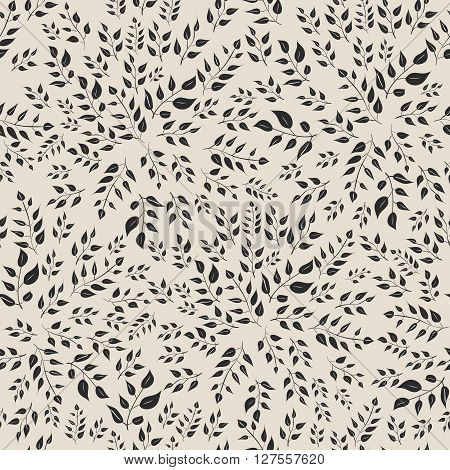 vector seamless pattern. floral stylish background with leaves