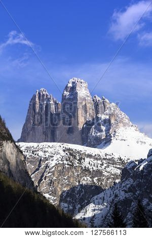 Tre Cime di Lavaredo Dolomite mountains Italy