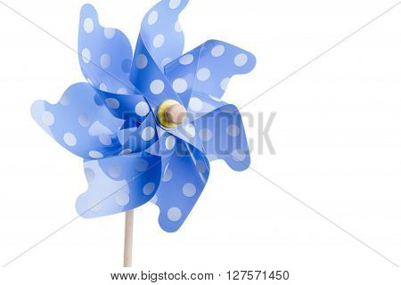 the blue pinwheel isolated on white background