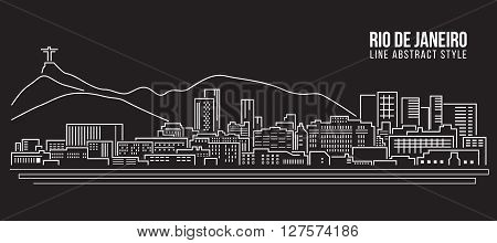 Cityscape Building Line art Vector Illustration design - rio de janeiro city