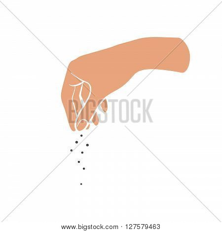 Woman hand saulting. Cooking hand symbol isolated on white background.